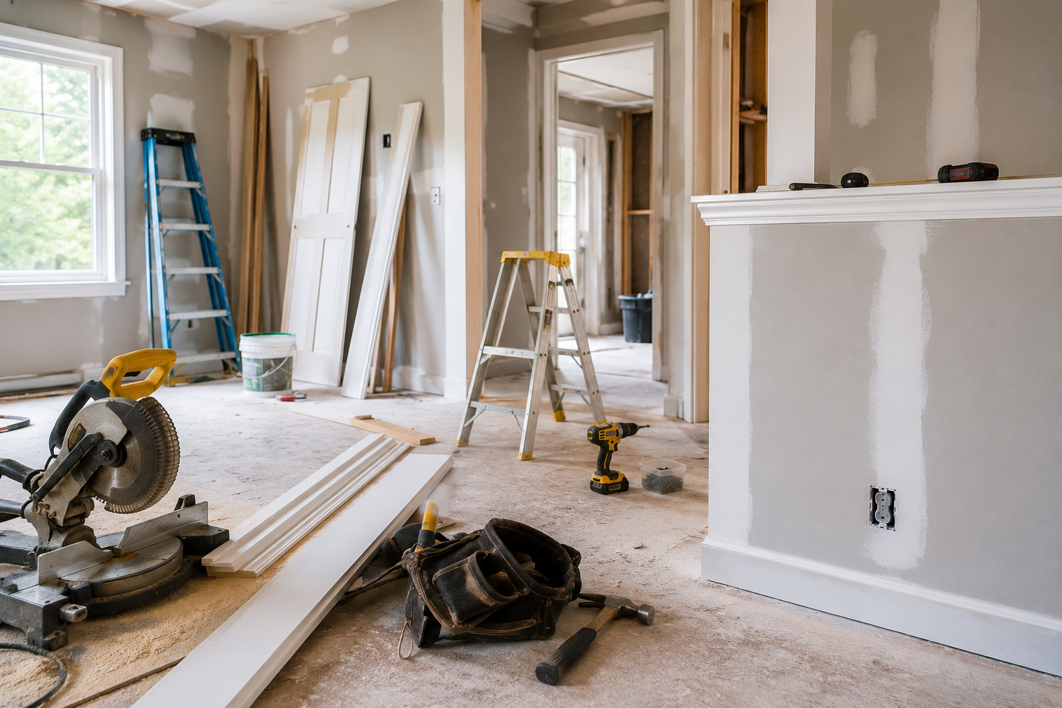 Contractor working on a residential home project